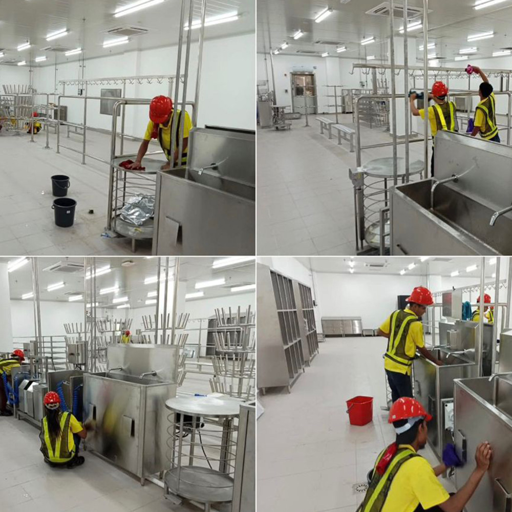 Clean manufacturing floor or warehouse.